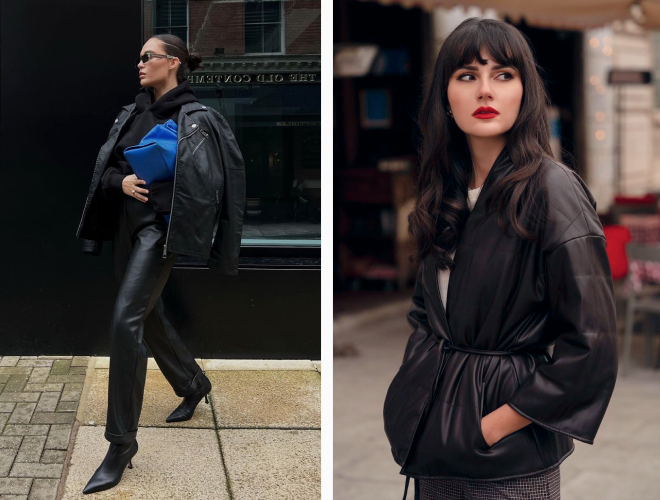 Модные женские кожаные куртки фото - подборка стильных образов