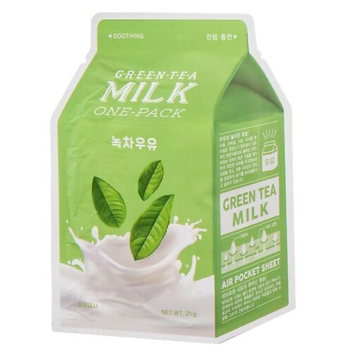 Маска для лица A'PIEU зеленый чай (с молочными протеинами)