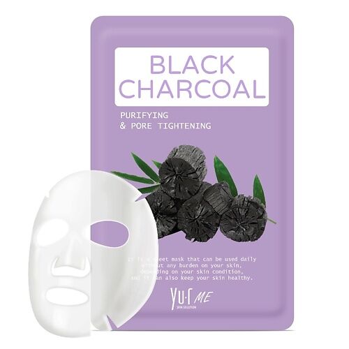 Тканевая маска для лица с экстрактом угля YU.R ME Black Charcoal Sheet