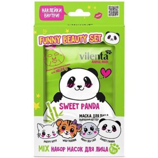 VILENTA Маски для лица тканевые, подарочный набор ANIMAL MASK SWEET PANDA