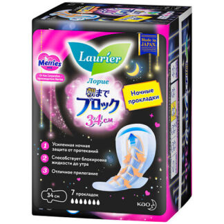 LAURIER Женские ночные гигиенические прокладки Laurier Super Absorbent с кр