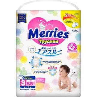 MERRIES Трусики-подгузники для детей размер M 6-11 кг
