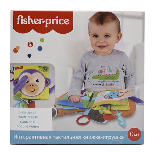 FISHER PRICE Книжка-игрушка интерактивная тактильная 3м+ MPL099064 фото 1