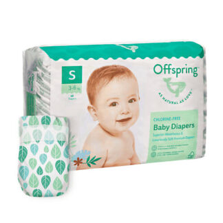 OFFSPRING Подгузники, S 3-7 кг Листочки