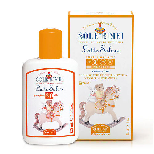 HELAN Солнцезащитное молочко с высоким фактором защиты SPF 30 Sole Bimbi