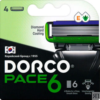 DORCO Сменные кассеты для бритья PACE6, 6-лезвийные