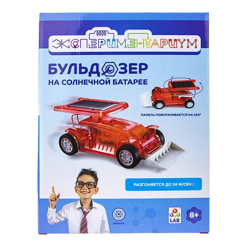 1TOY Набор для опытов Экспериментариум Бульдозер на солнечной батарее