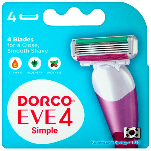 DORCO Женские сменные кассеты для бритья EVE4, 4-лезвийные 4.0 MPL071804 фото 1