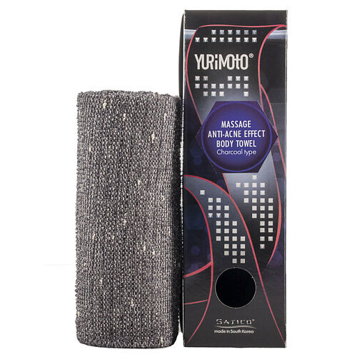 SATICO YURIMOTO MASSAGE ANTI-ACNE EFFECT BODY TOWEL CHARCOAL TYPE мочалка м MPL013454 фото 1