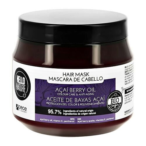 HELLO NATURE Маска для волос ACAI BERRY OIL с маслом ягод асаи (для окрашен MPL000896 фото 1