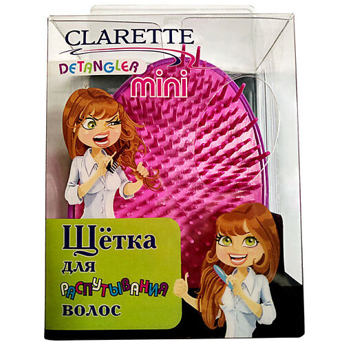 CLARETTE Щетка для распутывания волос DETANGLER Mini CDB 776 Розовая MPL006426 фото 1