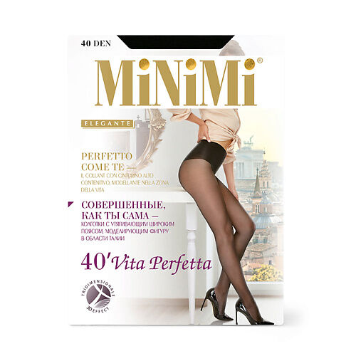 MINIMI Колготки 40 ден VITA PERFETTA (утяжка талии) Nero MNI000340 фото 1