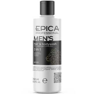 EPICA PROFESSIONAL Шампунь для волос и тела 3в1 универсальный мужской MEN'S