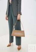 Женская сумка-багет из натуральной кожи бежевая A036 beige