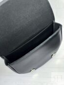 Женская кожаная поясная сумка-седло черная A0261