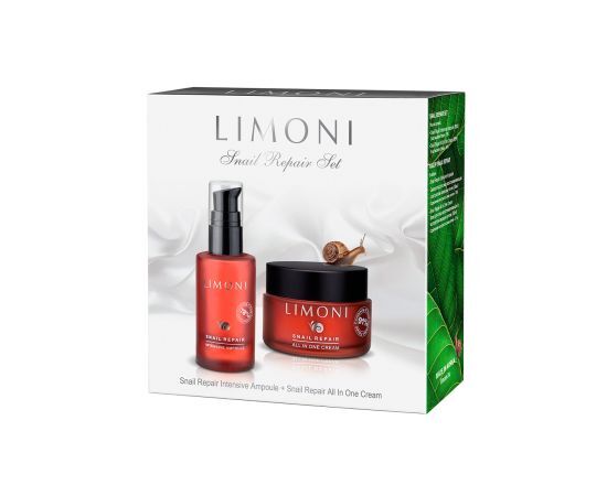 LIMONI Snail Repair Set (Набор Ampoule 30ml+All in one Cream 50ml) фото 1