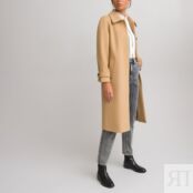 Пальто Длинное на пуговицах из смешанной шерсти 34 (FR) - 40 (RUS) каштанов