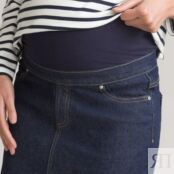 Юбка Для периода беременности прямая джинсовая 38 (FR) - 44 (RUS) синий