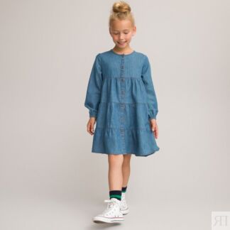 Платье Из легкой джинсовой ткани 3-12 лет 10 лет - 138 см синий