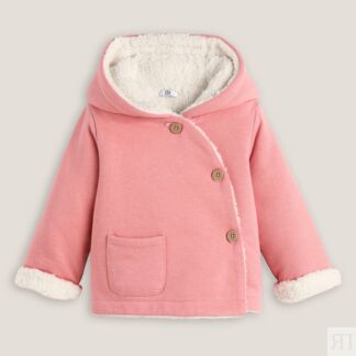 Пальто С капюшоном из мольтона и искусственного меха 2 года - 86 см розовый