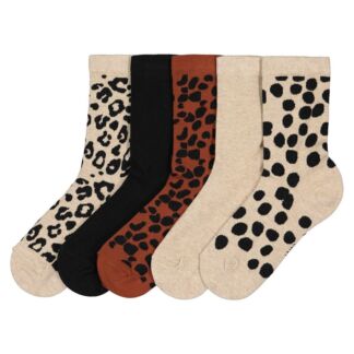 Комплект из 5 пар носков С анималистичным принтом 35/37 разноцветный