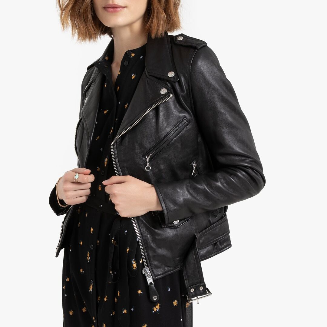 Женская Куртка из натуральной кожи ягненка LCW8600 XL черный