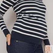 Пуловер Для периода беременности с круглым вырезом из тонкого трикотажа M с