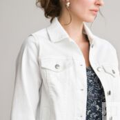 Куртка Короткая из денима приталенный покрой 54 (FR) - 60 (RUS) белый