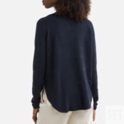 Пуловер Из тонкого трикотажа присборенный снизу XS синий