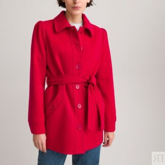 Пальто Средней длины на пуговицах с ремешком 44 (FR) - 50 (RUS) красный