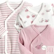 Комплект 3 пижам из велюра La Redoute рожденные раньше срока - 45 см розовы