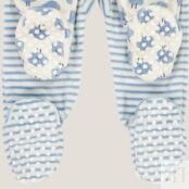 Пижама С брюками с носочками и верхом из велюра 1 год - 74 см бежевый