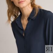 Рубашка С длинными рукавами из шелка 40 (FR) - 46 (RUS) синий