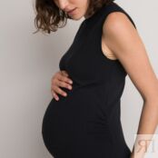 Платье Для периода беременности без рукавов из биохлопка L черный