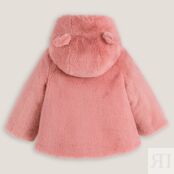 Пальто Утепленное с капюшоном из искусственного меха 2 года - 86 см розовый