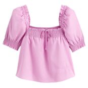 Блузка С квадратным вырезом и короткими рукавами 38 (FR) - 44 (RUS) розовый