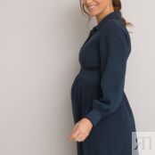 Платье Для периода беременности длинное из хлопчатобумажной газовой ткани 4