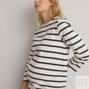 Платье-тельняшка Для периода беременности длина миди 50 синий