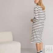 Платье-тельняшка Для периода беременности длина миди 50 синий