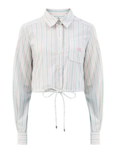 Укороченная рубашка в тонкую полоску с завязками ETRO