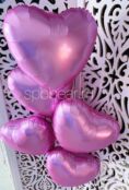Фольгированные шары Сердца 5 штук розовые
