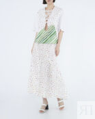 Блуза Rosie Assoulin ASPU65002C белый+зеленый+принт 04