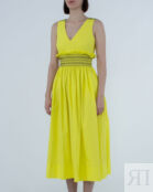 Платье P.A.R.O.S.H. CANYOXD724250 желтый+принт l