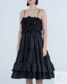 Многоярусное платье MSGM 3241MDA142 черный 40
