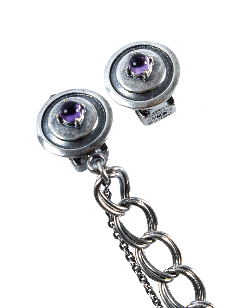 Клипсы MIDGARD EARTH AND CHAINS серебряный+фиолетовый UNI