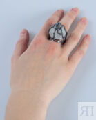 Открытое кольцо MIDGARD ERRUPTION RING.WHITE черный+белый UNI ERRUPTION RING.WHITE фото 2