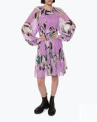 Платье Essentiel AUBREY фиолетовый+принт 34