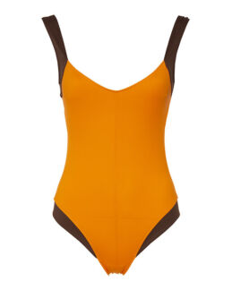 Купальник MaxMara_Beachwear GERBA.21 оранжевый+коричневый 42