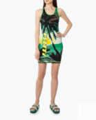 Платье P.A.R.O.S.H. NALM731063 зеленый+принт m