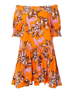 Платье P.A.R.O.S.H. CECCO722467 оранжевый+коричневый xs
